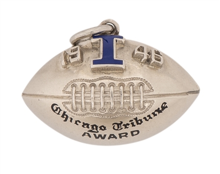 1946 Chicago Tribune 14K Silver Football Award Presented to Alex Agase (Agase Family LOA)